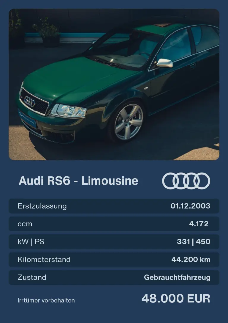 extrabesonders Audi RS6 - Limousine kaufen - Mehr Details