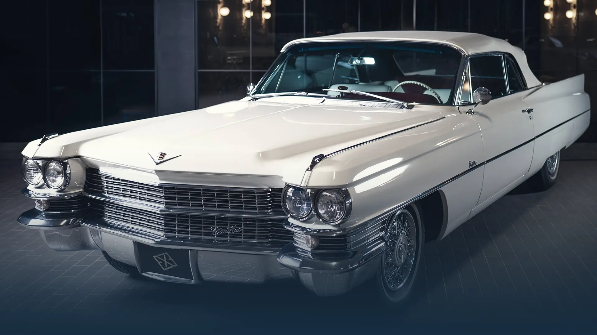 Our extra-special Cadillac De Ville Convertible in white rented as a wedding car Our extra-special Cadillac De Ville Convertible in white rented as a wedding car