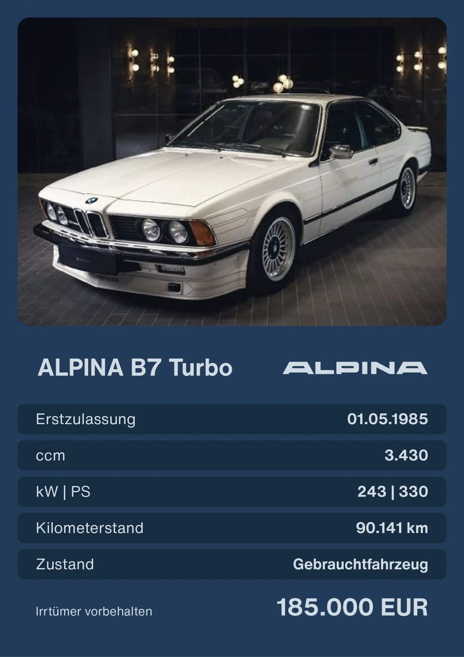 extrabesonders Alpina B7 Turob kaufen - Mehr Details