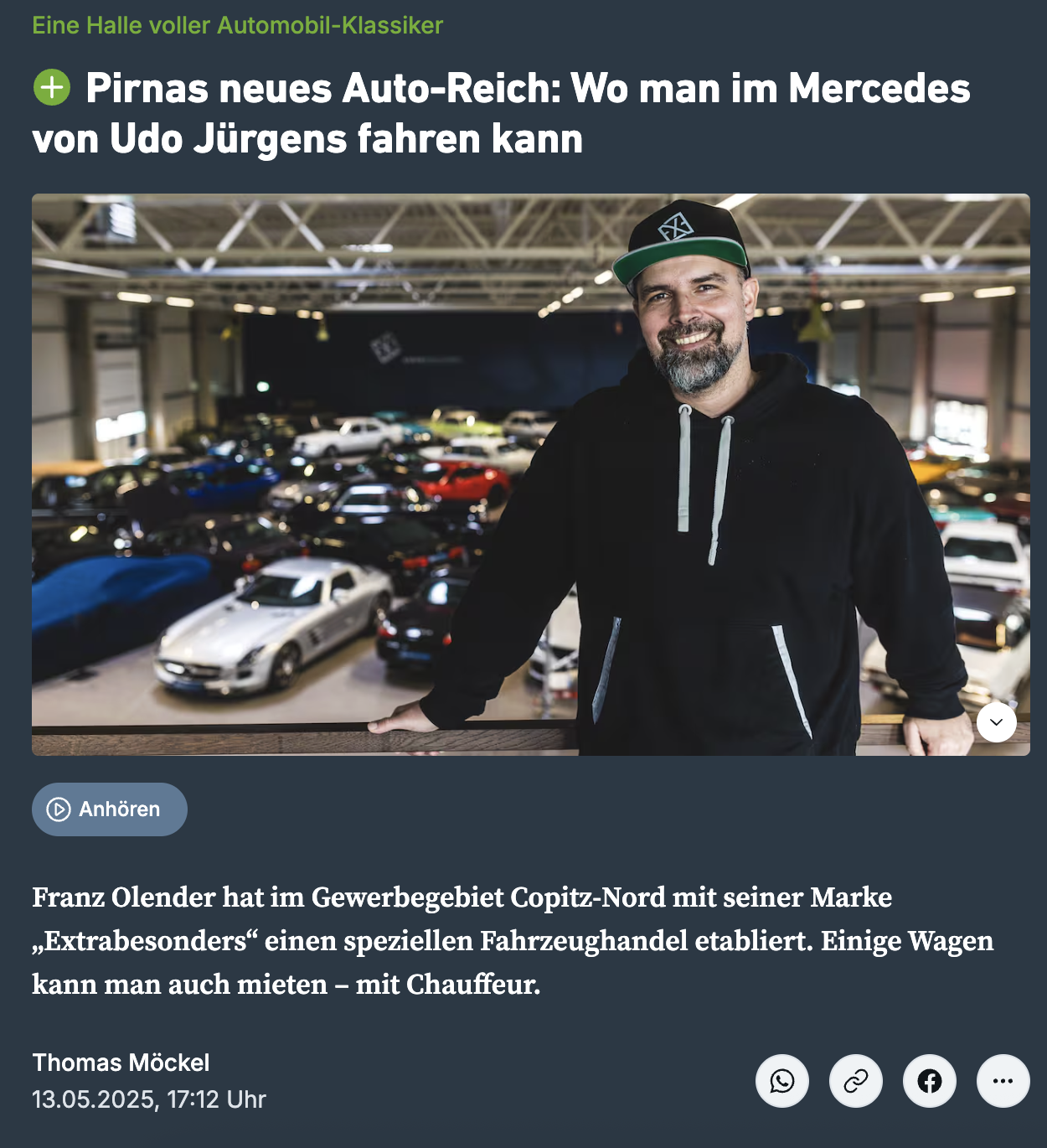 Franz Olender im Interview für die SZ